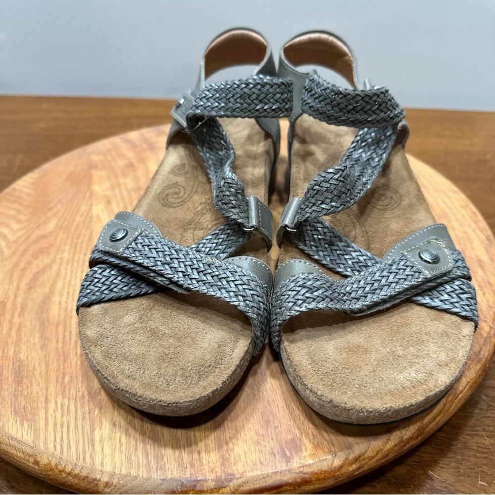Taos Footwear Women's Gray Braided Sporty Sandal - Picture 2 of 8